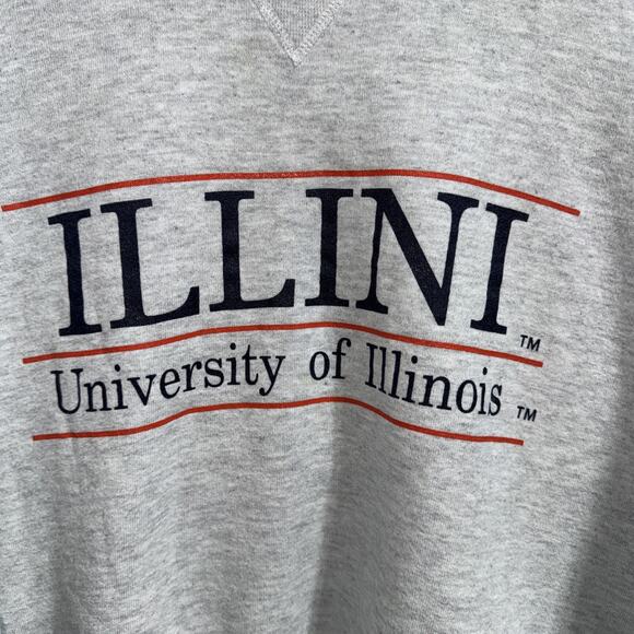 Vintage 90s Russell Athletic Made In USA University Of Illinois Crewneck Size M - Picture 2 of 5